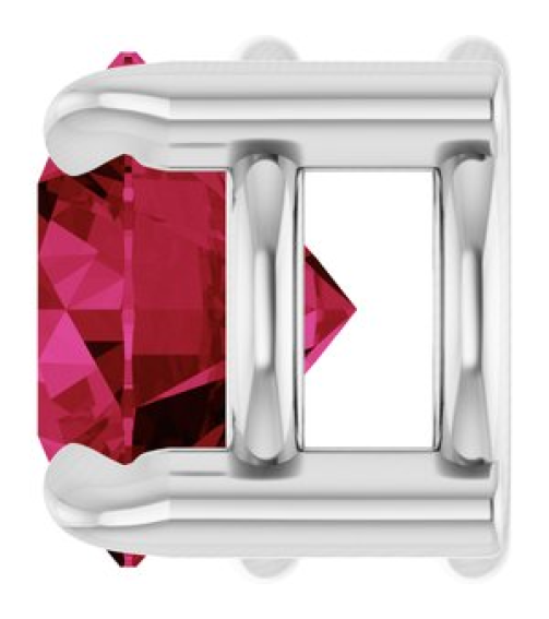 88436 Pendant Set 14K White Round Natural Ruby 5 Mm Polished Natural Ruby Solitaire Slide Pendant