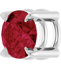 88436 Pendant Set 14K White Round Natural Ruby 5 Mm Polished Natural Ruby Solitaire Slide Pendant
