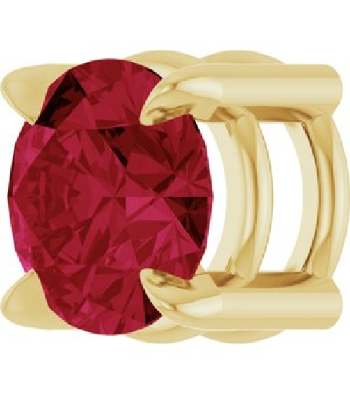 88436 Pendant Set 14K Yellow Round Natural Ruby 5 Mm Polished Natural Ruby Solitaire Slide Pendant