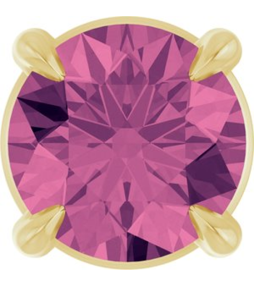 88436 Pendant Set 14K Yellow Round Natural Pink Tourmaline 5 Mm Polished Natural Pink Tourmaline Solitaire Slide Pendant