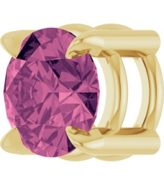 88436 Pendant Set 14K Yellow Round Natural Pink Tourmaline 5 Mm Polished Natural Pink Tourmaline Solitaire Slide Pendant