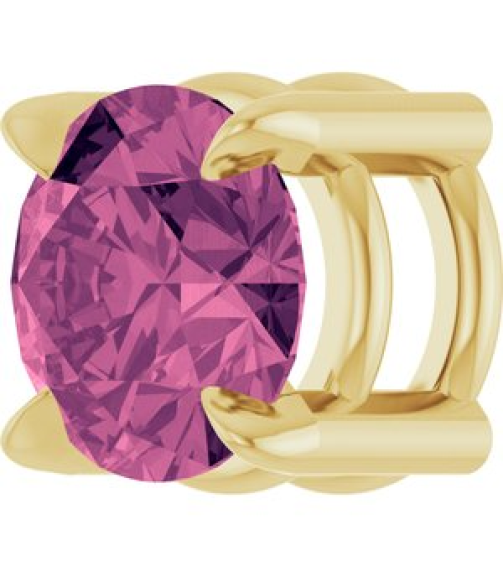 88436 Pendant Set 14K Yellow Round Natural Pink Tourmaline 5 Mm Polished Natural Pink Tourmaline Solitaire Slide Pendant