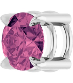 88436 Pendant Set Platinum Round Natural Pink Tourmaline 5 Mm Polished Natural Pink Tourmaline Solitaire Slide Pendant