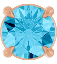 88436 Pendant Set 14K Rose Round Natural Aquamarine 5 Mm Polished Natural Aquamarine Solitaire Slide Pendant