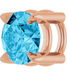88436 Pendant Set 14K Rose Round Natural Aquamarine 5 Mm Polished Natural Aquamarine Solitaire Slide Pendant