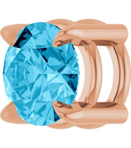 88436 Pendant Set 14K Rose Round Natural Aquamarine 5 Mm Polished Natural Aquamarine Solitaire Slide Pendant