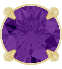 88436 Pendant Set 14K Yellow Round Natural Amethyst 5 Mm Polished Natural Amethyst Solitaire Slide Pendant