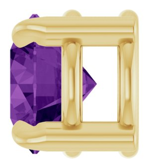 88436 Pendant Set 14K Yellow Round Natural Amethyst 5 Mm Polished Natural Amethyst Solitaire Slide Pendant
