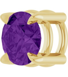 88436 Pendant Set 14K Yellow Round Natural Amethyst 5 Mm Polished Natural Amethyst Solitaire Slide Pendant