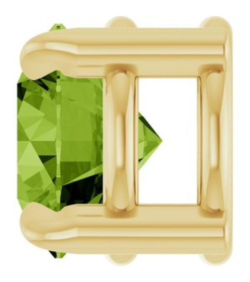88436 Pendant Set 14K Yellow Round Natural Peridot 5 Mm Polished Natural Peridot Solitaire Slide Pendant