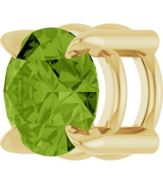 88436 Pendant Set 14K Yellow Round Natural Peridot 5 Mm Polished Natural Peridot Solitaire Slide Pendant
