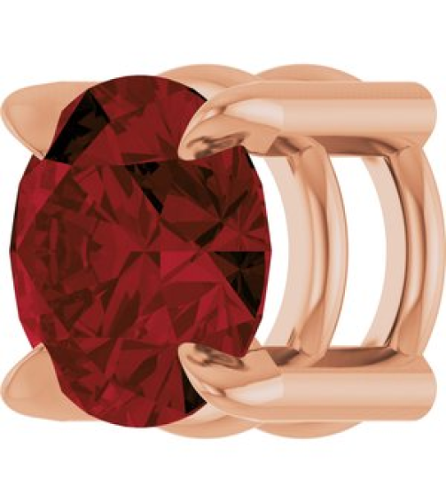 88436 Pendant Set 14K Rose Round Natural Mozambique Garnet 5 Mm Polished Natural Mozambique Garnet Solitaire Slide Pendant