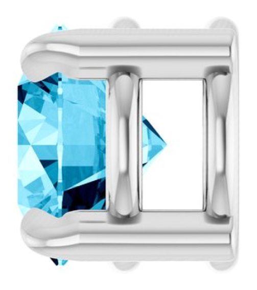 88436 Pendant Set Platinum Round Natural Aquamarine 5 Mm Polished Natural Aquamarine Solitaire Slide Pendant