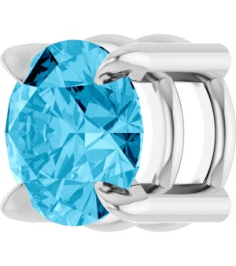 88436 Pendant Set Platinum Round Natural Aquamarine 5 Mm Polished Natural Aquamarine Solitaire Slide Pendant
