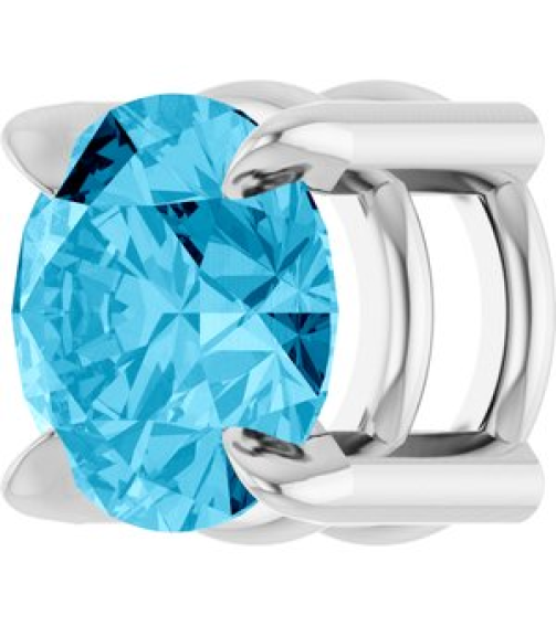 88436 Pendant Set Platinum Round Natural Aquamarine 5 Mm Polished Natural Aquamarine Solitaire Slide Pendant