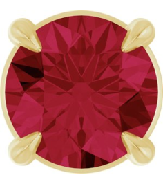 88436 Pendant Set 14K Yellow Round Lab-Grown Ruby 5 Mm Polished Lab-Grown Ruby Solitaire Slide Pendant