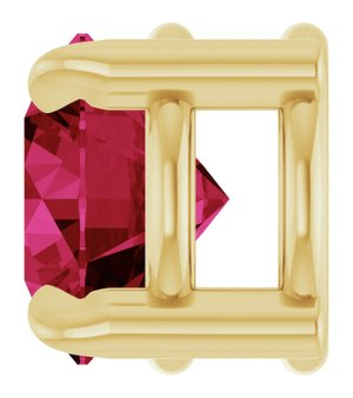 88436 Pendant Set 14K Yellow Round Lab-Grown Ruby 5 Mm Polished Lab-Grown Ruby Solitaire Slide Pendant