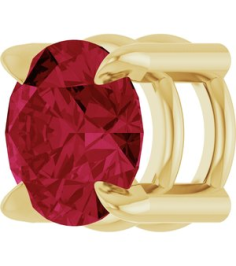 88436 Pendant Set 14K Yellow Round Lab-Grown Ruby 5 Mm Polished Lab-Grown Ruby Solitaire Slide Pendant