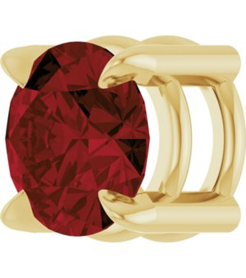 88436 Pendant Set 14K Yellow Round Natural Mozambique Garnet 5 Mm Polished Natural Mozambique Garnet Solitaire Slide Pendant