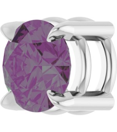 88436 Pendant Set 14K White Round Lab-Grown Alexandrite 5 Mm Polished Lab-Grown Alexandrite Solitaire Slide Pendant