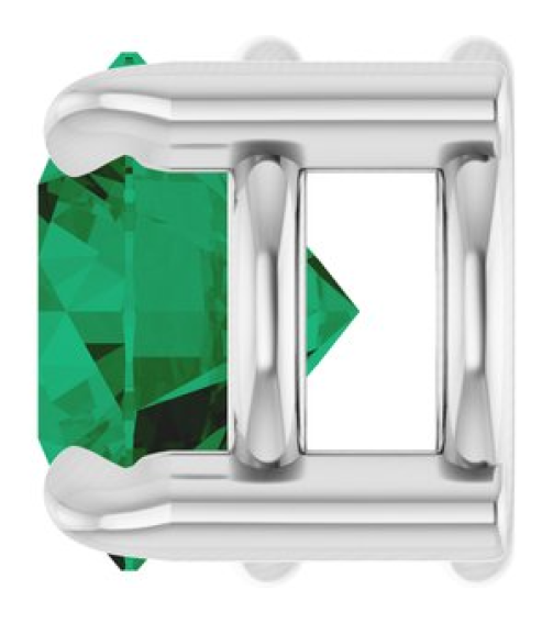 88436 Pendant Set Platinum Round Natural Emerald 5 Mm Polished Natural Emerald Solitaire Slide Pendant