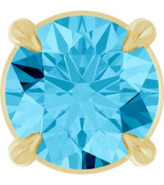 88436 Pendant Set 14K Yellow Round Natural Aquamarine 5 Mm Polished Natural Aquamarine Solitaire Slide Pendant