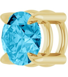 88436 Pendant Set 14K Yellow Round Natural Aquamarine 5 Mm Polished Natural Aquamarine Solitaire Slide Pendant
