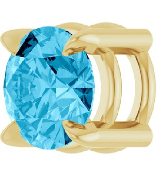 88436 Pendant Set 14K Yellow Round Natural Aquamarine 5 Mm Polished Natural Aquamarine Solitaire Slide Pendant