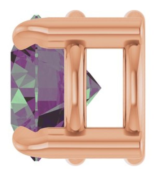 88436 Pendant Set 14K Rose Round Lab-Grown Alexandrite 5 Mm Polished Lab-Grown Alexandrite Solitaire Slide Pendant