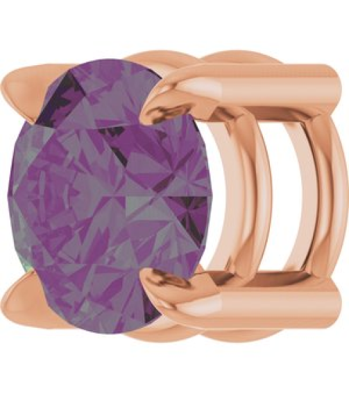 88436 Pendant Set 14K Rose Round Lab-Grown Alexandrite 5 Mm Polished Lab-Grown Alexandrite Solitaire Slide Pendant
