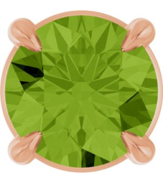 88436 Pendant Set 14K Rose Round Natural Peridot 5 Mm Polished Natural Peridot Solitaire Slide Pendant