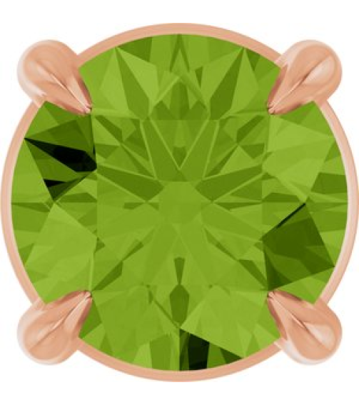 88436 Pendant Set 14K Rose Round Natural Peridot 5 Mm Polished Natural Peridot Solitaire Slide Pendant