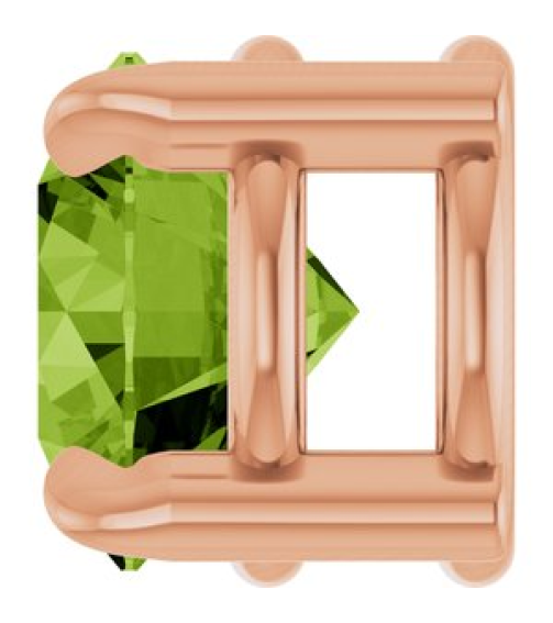 88436 Pendant Set 14K Rose Round Natural Peridot 5 Mm Polished Natural Peridot Solitaire Slide Pendant