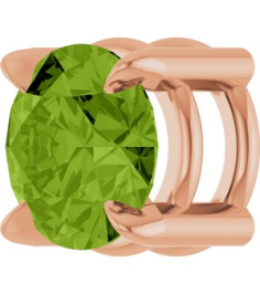 88436 Pendant Set 14K Rose Round Natural Peridot 5 Mm Polished Natural Peridot Solitaire Slide Pendant