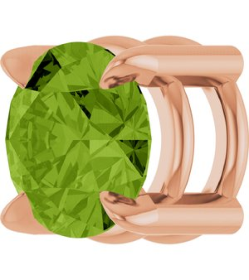 88436 Pendant Set 14K Rose Round Natural Peridot 5 Mm Polished Natural Peridot Solitaire Slide Pendant