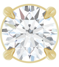 88436 Pendant Set 14K Yellow Round Natural White Sapphire 5 Mm Polished Natural White Sapphire Solitaire Slide Pendant