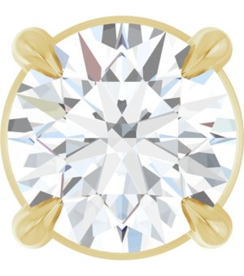 88436 Pendant Set 14K Yellow Round Natural White Sapphire 5 Mm Polished Natural White Sapphire Solitaire Slide Pendant