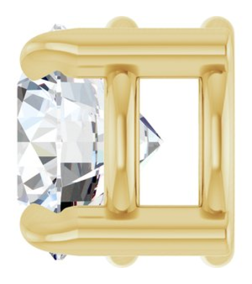 88436 Pendant Set 14K Yellow Round Natural White Sapphire 5 Mm Polished Natural White Sapphire Solitaire Slide Pendant