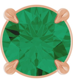 88436 Pendant Set 14K Rose Round Lab-Grown Emerald 5 Mm Polished Lab-Grown Emerald Solitaire Slide Pendant