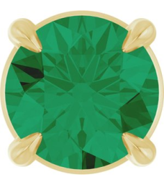 88436 Pendant Set 14K Yellow Round Lab-Grown Emerald 5 Mm Polished Lab-Grown Emerald Solitaire Slide Pendant