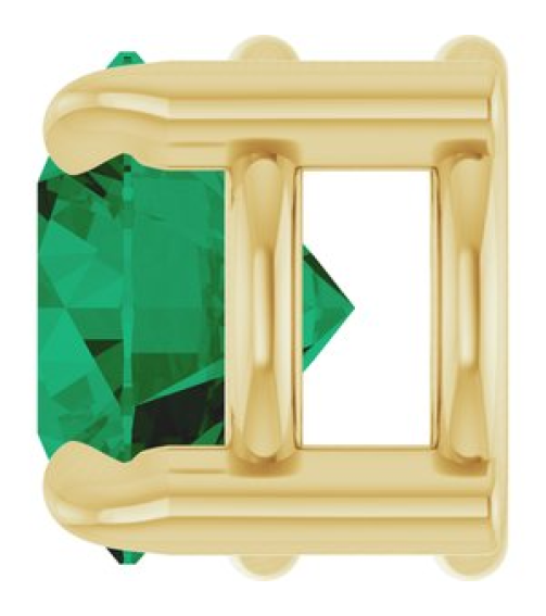 88436 Pendant Set 14K Yellow Round Lab-Grown Emerald 5 Mm Polished Lab-Grown Emerald Solitaire Slide Pendant