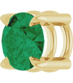 88436 Pendant Set 14K Yellow Round Lab-Grown Emerald 5 Mm Polished Lab-Grown Emerald Solitaire Slide Pendant