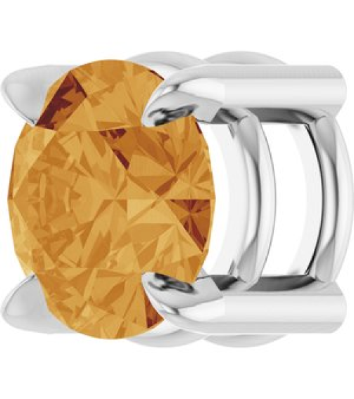 88436 Pendant Set Platinum Round Natural Citrine 5 Mm Polished Natural Citrine Solitaire Slide Pendant