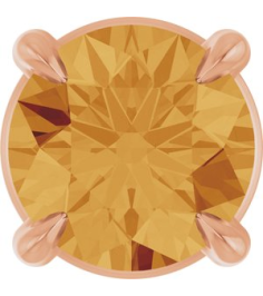 88436 Pendant Set 14K Rose Round Natural Citrine 5 Mm Polished Natural Citrine Solitaire Slide Pendant