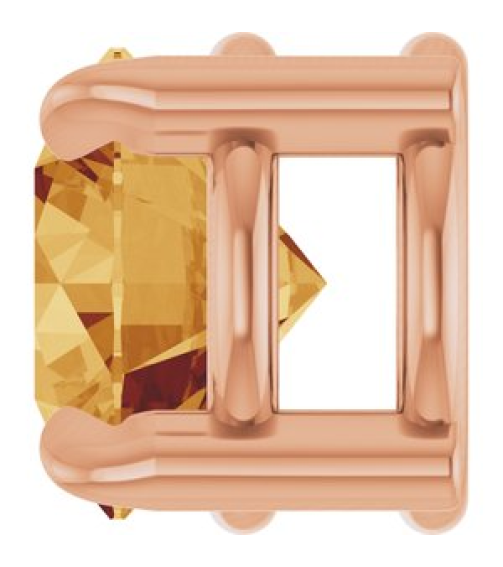 88436 Pendant Set 14K Rose Round Natural Citrine 5 Mm Polished Natural Citrine Solitaire Slide Pendant