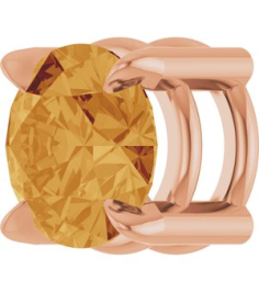 88436 Pendant Set 14K Rose Round Natural Citrine 5 Mm Polished Natural Citrine Solitaire Slide Pendant