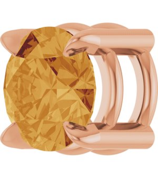 88436 Pendant Set 14K Rose Round Natural Citrine 5 Mm Polished Natural Citrine Solitaire Slide Pendant