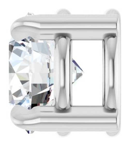 88436 Pendant Set 14K White Round Natural White Sapphire 5 Mm Polished Natural White Sapphire Solitaire Slide Pendant