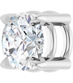 88436 Pendant Set 14K White Round Natural White Sapphire 5 Mm Polished Natural White Sapphire Solitaire Slide Pendant