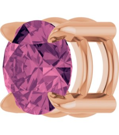 88436 Pendant Set 14K Rose Round Natural Pink Tourmaline 5 Mm Polished Natural Pink Tourmaline Solitaire Slide Pendant